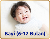 Bayi usia 6 hingga 12 bulan